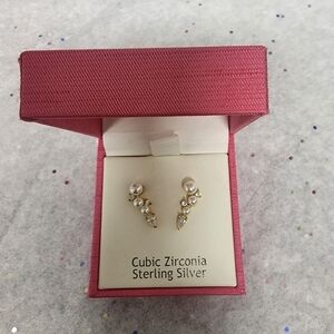 Rachel Zoe - Gold-Toned Pearl Earrings Sterling Silver NIB